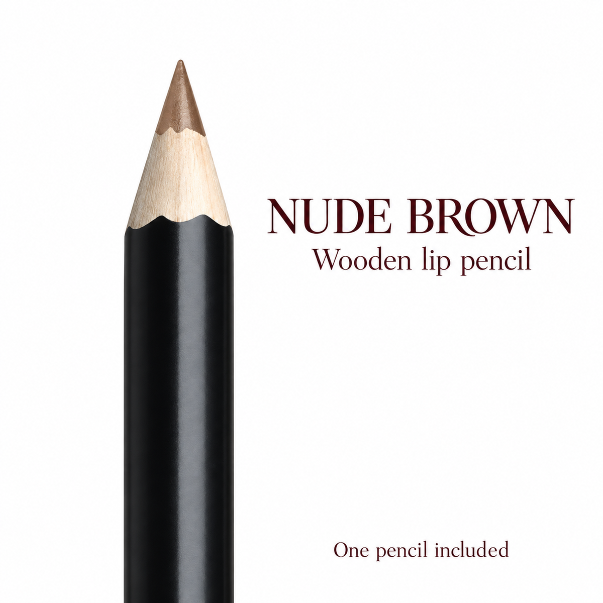 Nude Brown lip liner - pencil tip detail - one pencil